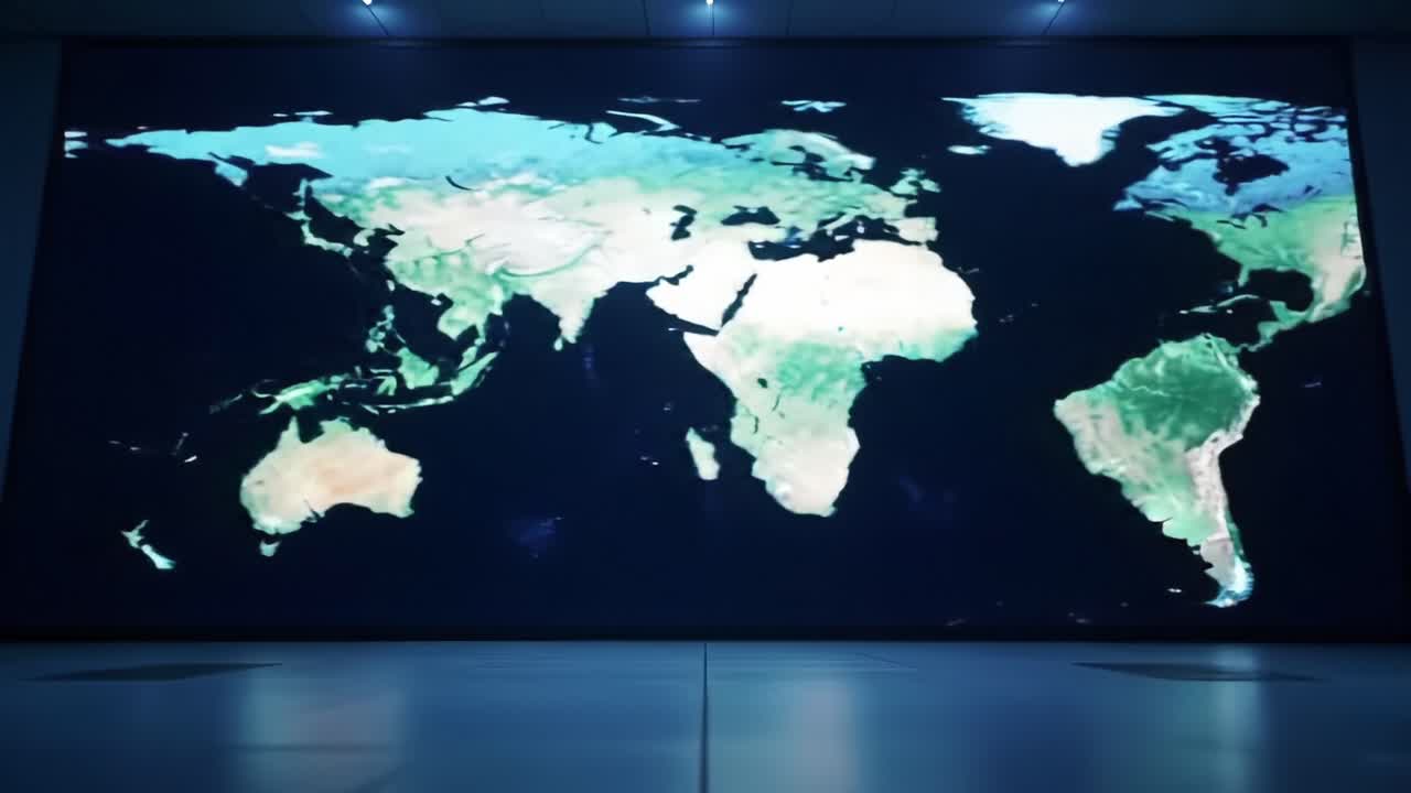 A Stunning Visualization of Global Geography: A Detailed Representation of Earth with Emphasis on Continents and Landforms Showcased on Modern Display Technology