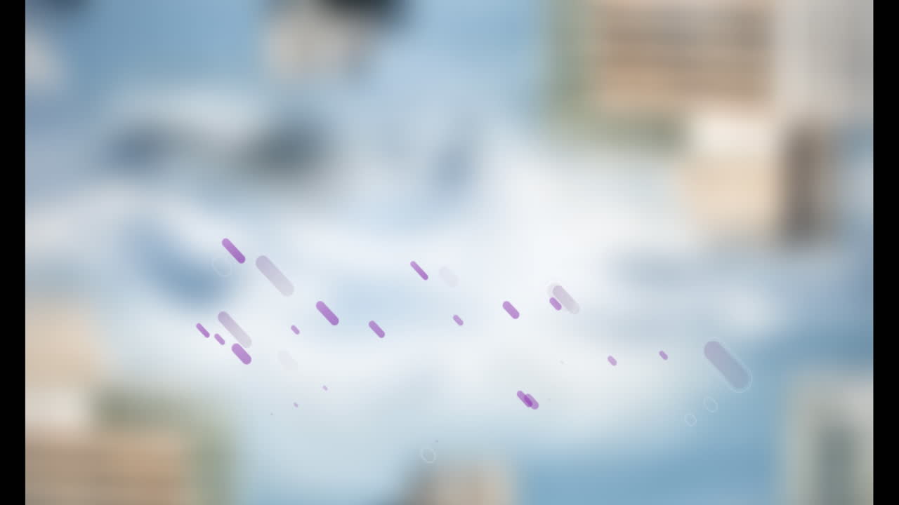 추상적 인 초점을 잃은 배경에 대해 움직이는 보라색 검색 바의 애니메이션