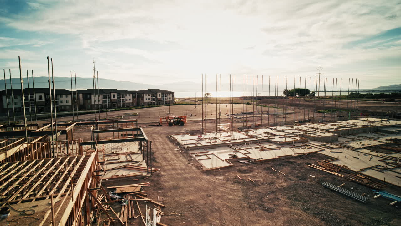 vista aérea del sitio de construcción