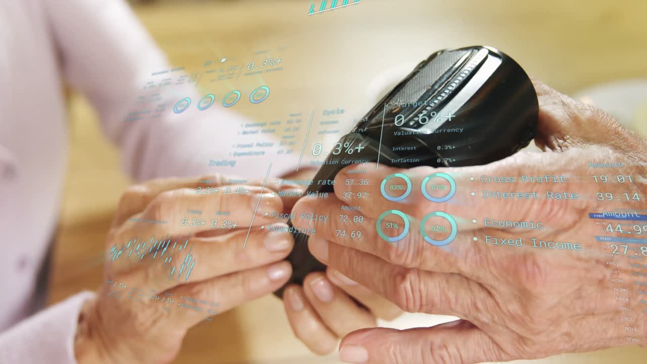 Animation of financial data processing over payment terminal