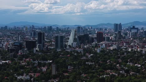 mexico city on a clear day, a telephoto drone view