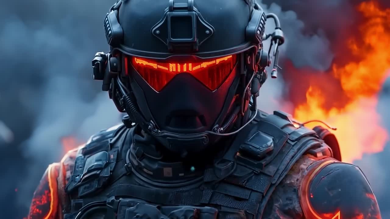 un hombre con un casco negro y gafas de protección de pie frente a un grupo de soldados