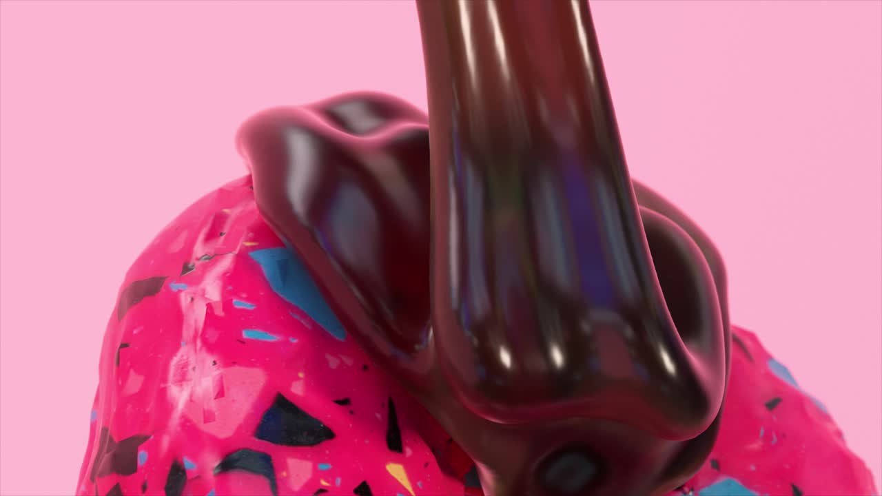 el donut de la lluvia de chocolate