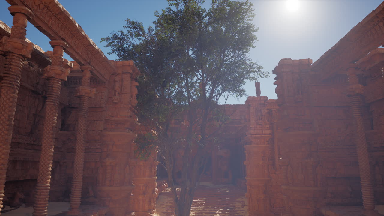 antiguas ruinas en un desierto