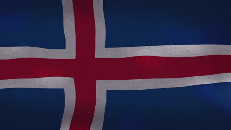 the iceland national waving flag