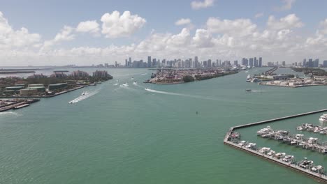 flight over government cut channel at miami beach into biscayne bay