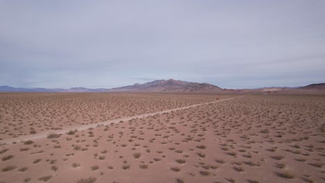 small narrowed off road pass trough nevada desert in usa scenic desert arid aerial landscape