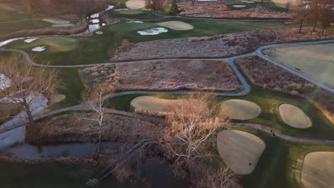 rural golf course 4k drone flyover in eastern kansas