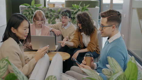 casual office meeting