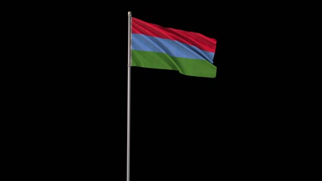 karelia flag with alpha channel, 4k video is transparent