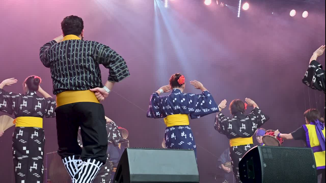 Dancing to celebrate the Japan Matsuri, London, United Kingdom