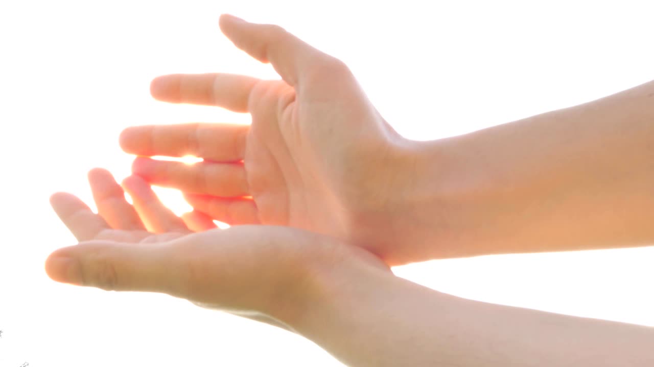 기도하는 손, 빛, 축복, 신, 천사