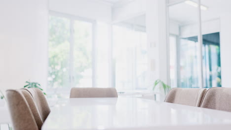 modern office, boardroom and desk with clean