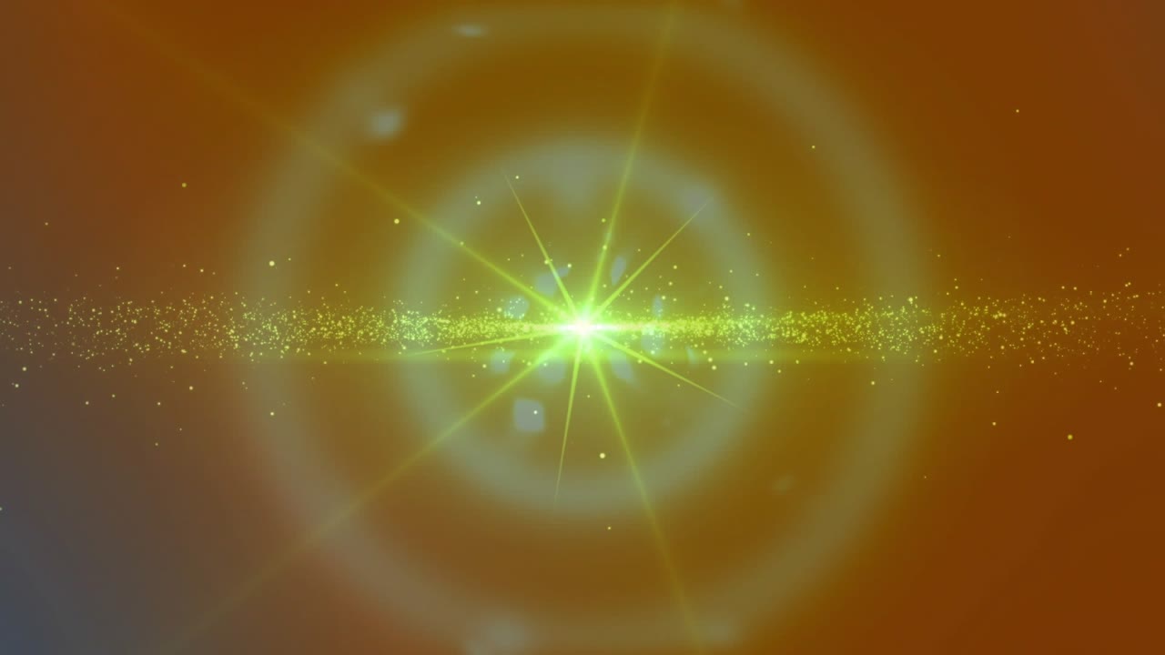 Opening green dot intensifying into starburst forming band pulsing halo shifting gradient