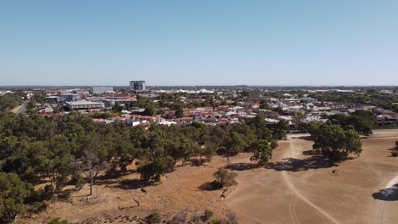 edificios comerciales y residenciales de joondalup perth australia, aérea
