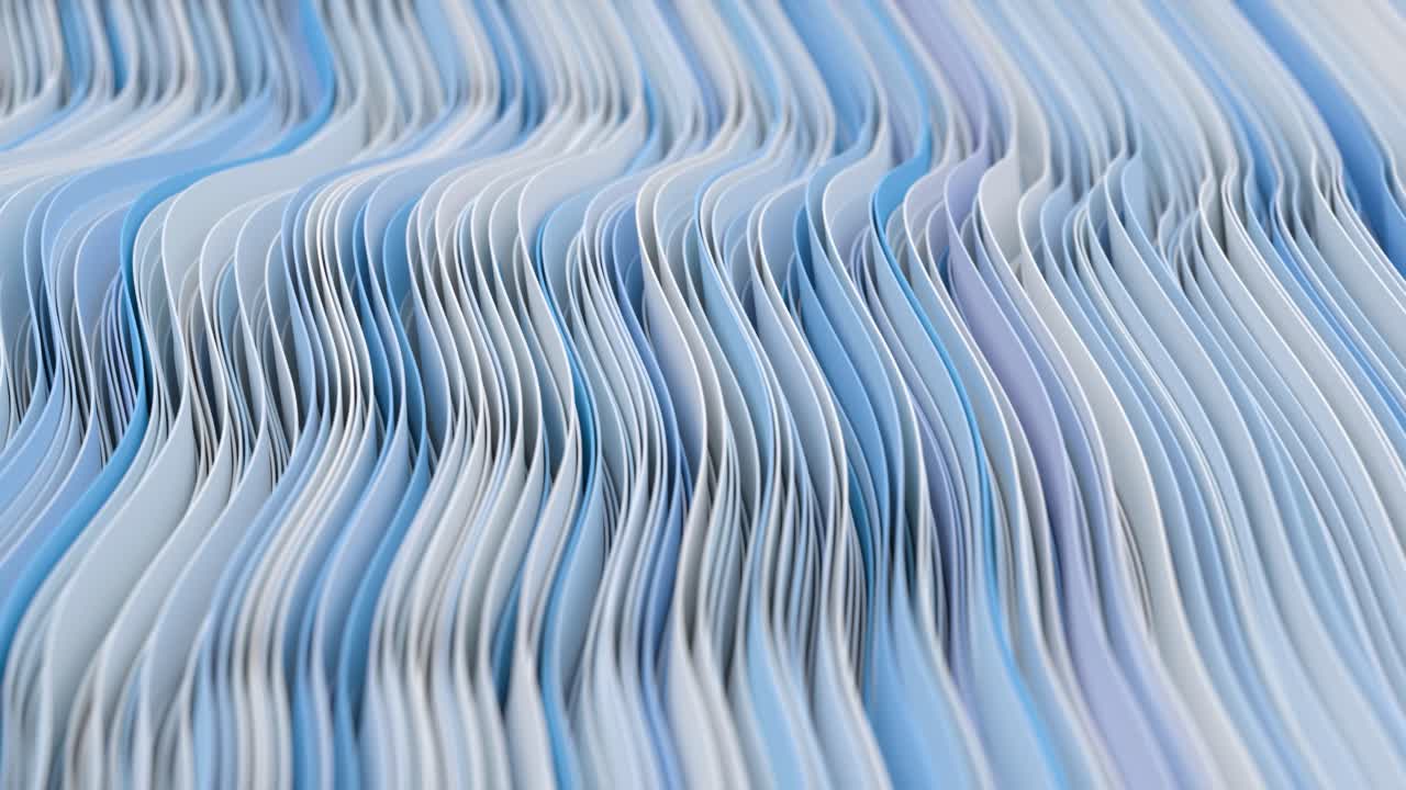 Abstract Blue and White Wavy Lines