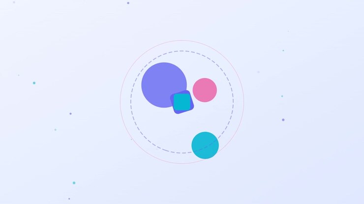 Grafica in Movimento Astratta con Forme Geometriche Fluttuanti