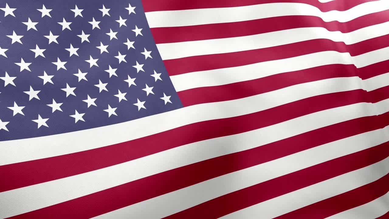 Waving flag of United States of America animation, stars and stripes, national symbol