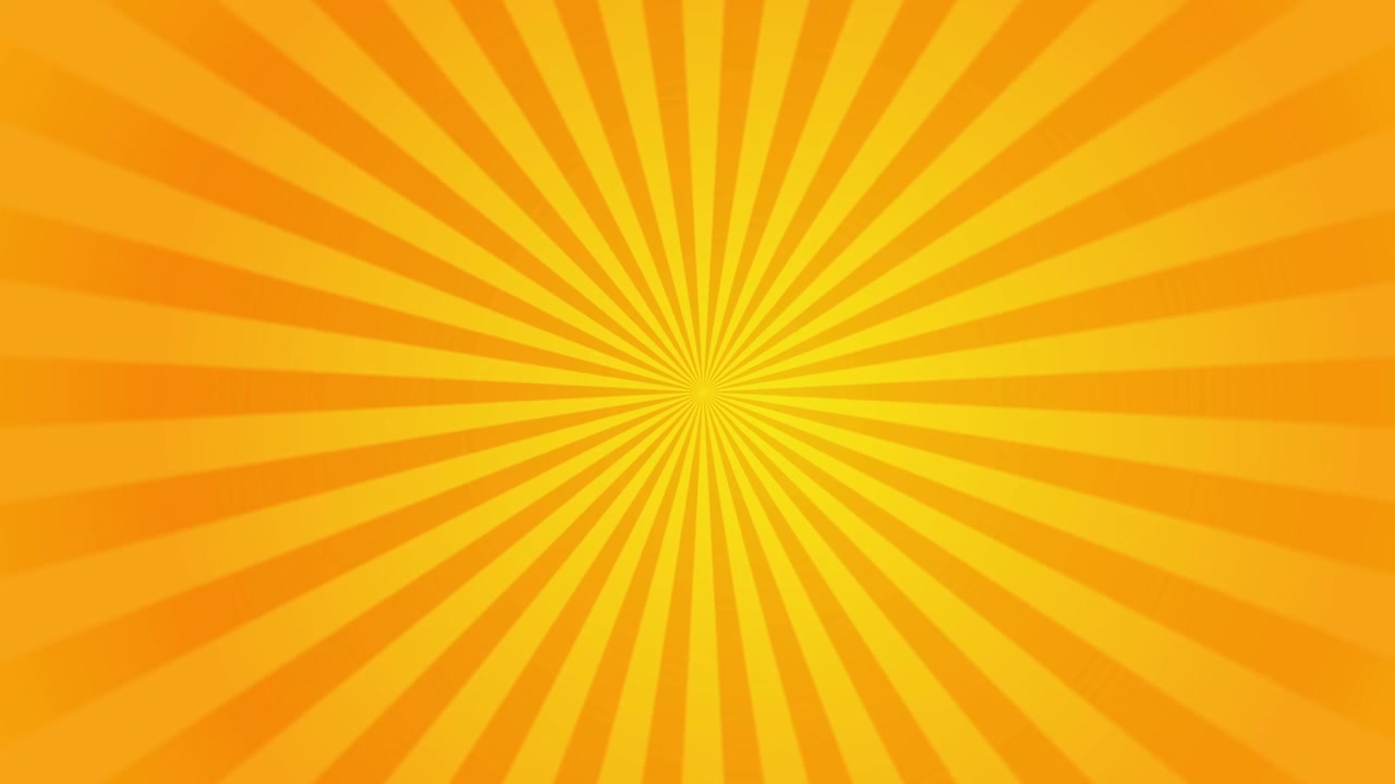 Vintage abstract animation with yellow sunrays on light background. Sunlight rotation loop background. Copy space.