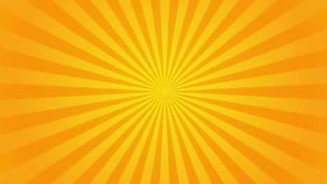 vintage abstract animation with yellow sunrays on light background. sunlight rotation loop background. copy space.