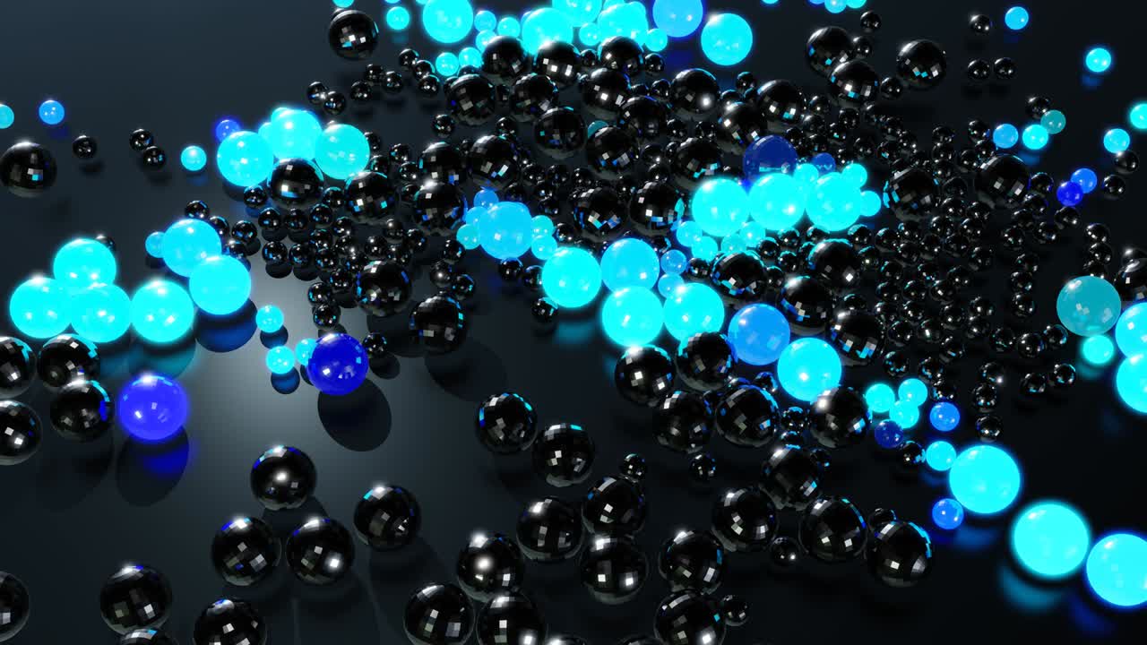 불은 추상적인 크리스마스 꽃받침과 같은 모양을 형성하기 시작합니다. 파란 파도는 크리스마스 가란드와 같은 공을 가로질러 달립니다.