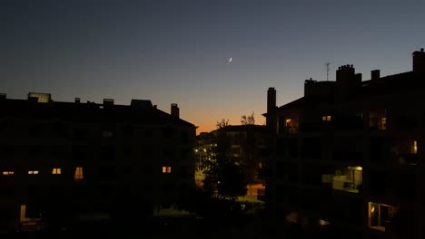 moon over carcavelos beach 4k night drone video