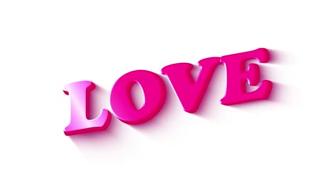 happy valentine day social media text banner. love animated motion graphic text shine to with pop pinks colors .screen in a trendy simple post on white background.creative wedding footage video 4k.