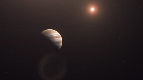 superficie de júpiter iluminada por el sol - animación