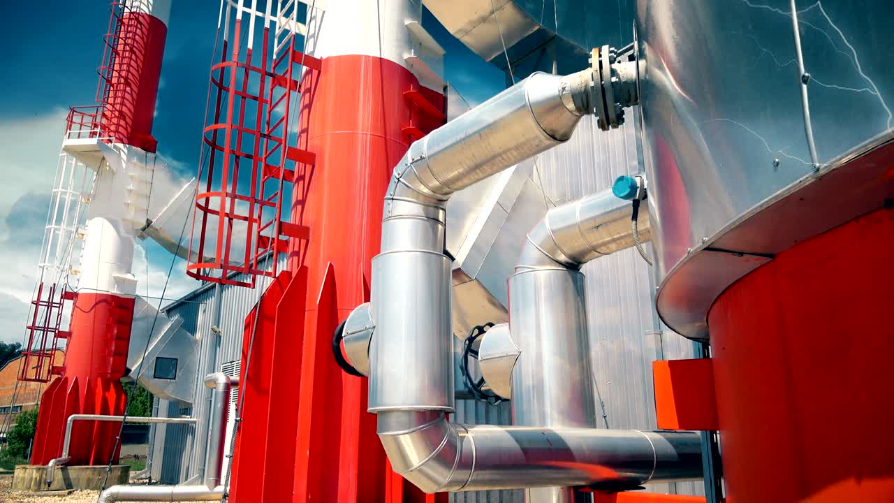 열 공장 구름 풍경