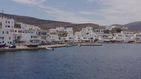 Aerial---Panormos-Village-in-Tinos-Island,-Greece