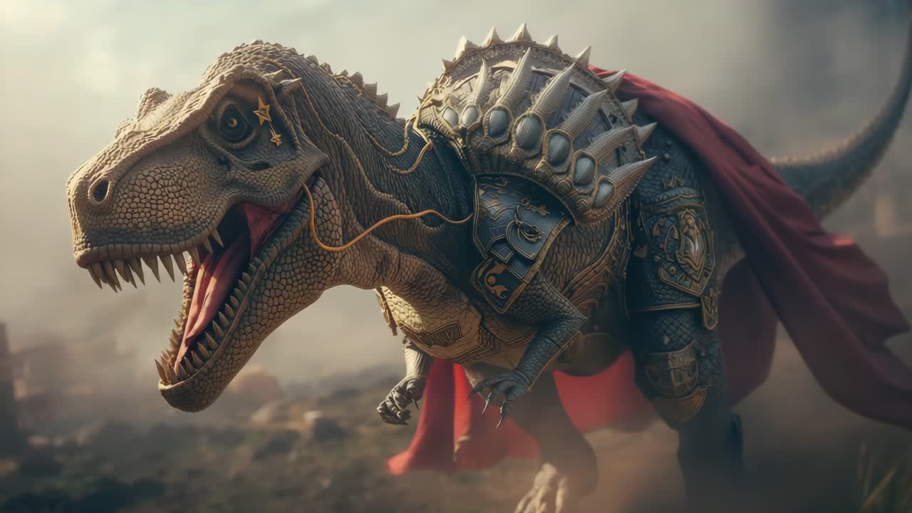 Armored T-Rex with Cape