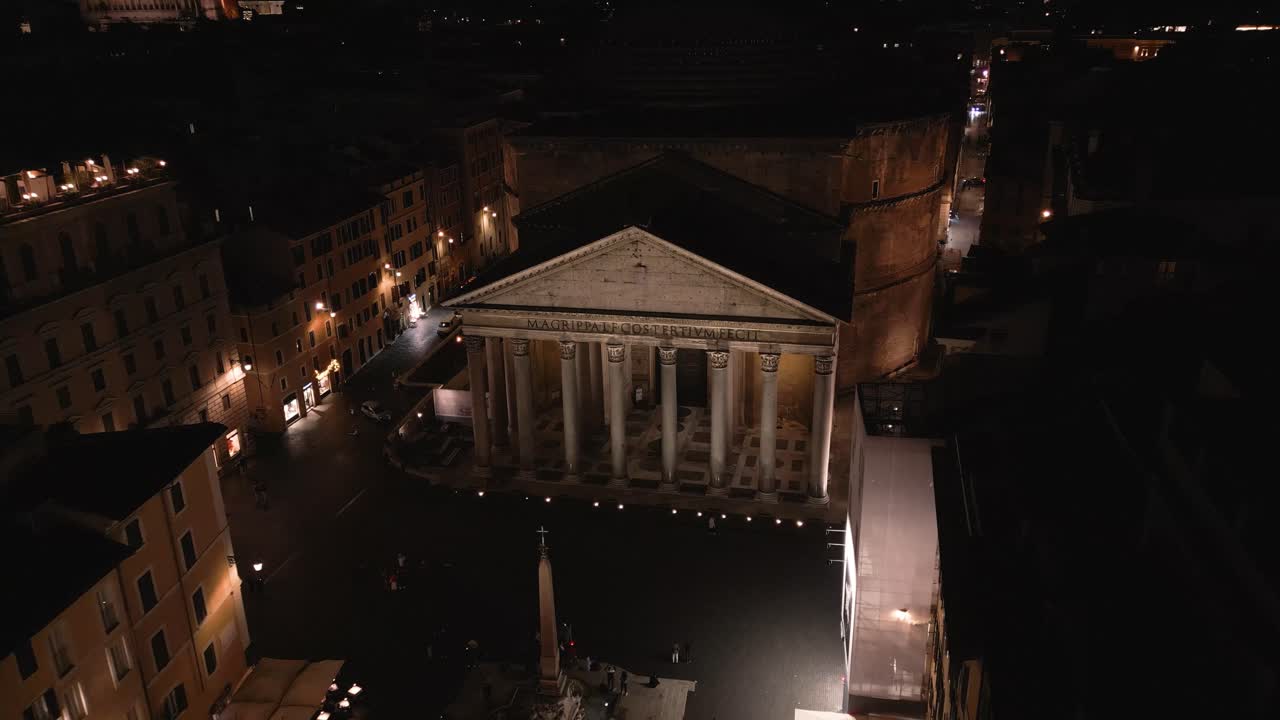 The Pantheon and Piazza della Rotonda at Night in Rome