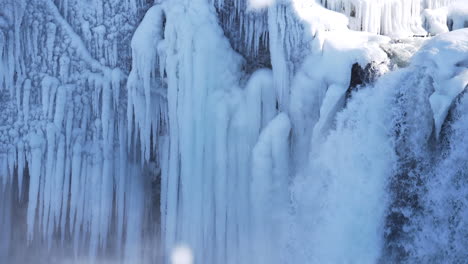 iceland view of beautiful godafoss waterfall in winter