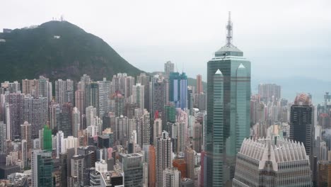 Bird's-eye-view-of-skyscraper-office-buildings-and-apartments-at-one-of-the-most-densely-populated-places-in-the-world