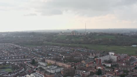 Drone-shot-towards-Alexandra-palace-and-grounds-London