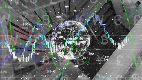 animación del globo con conexiones y procesamiento de datos