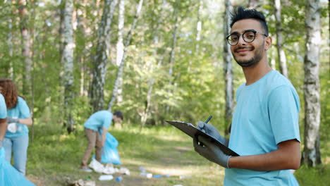 community cleanup in the forest