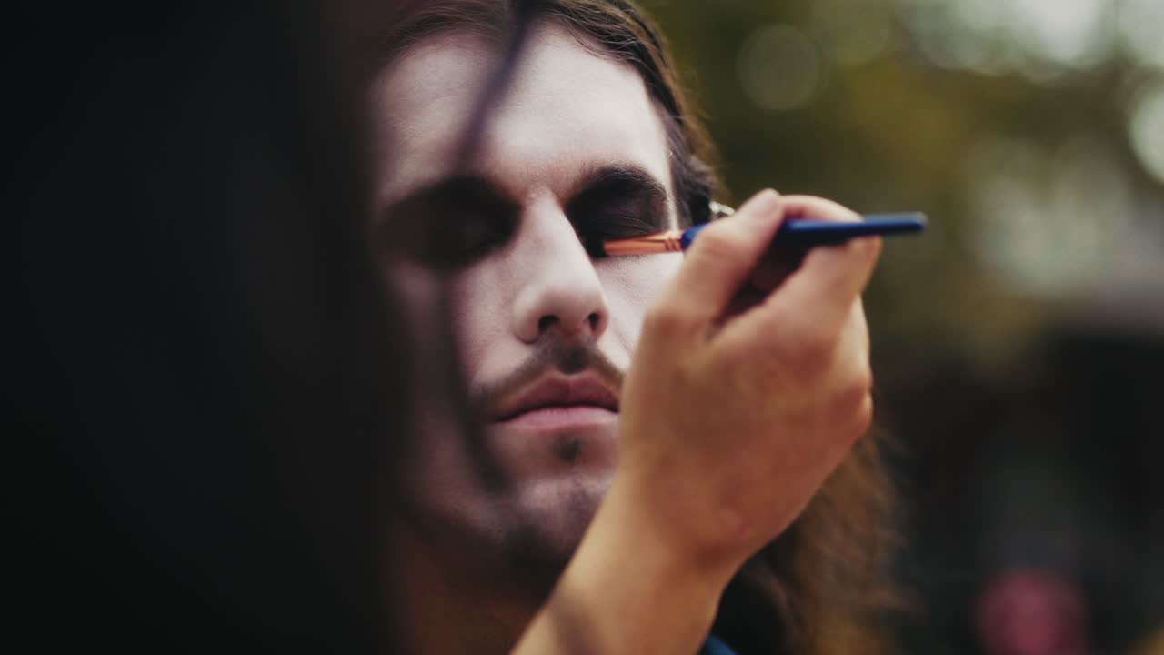 Applying Halloween Makeup