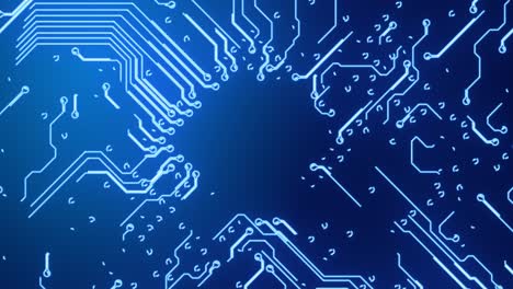 tecnología de microchip en escritura azul