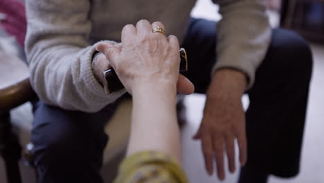 elderly person receiving help