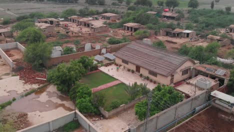 a drone shot of a animal farm along with its surroundings