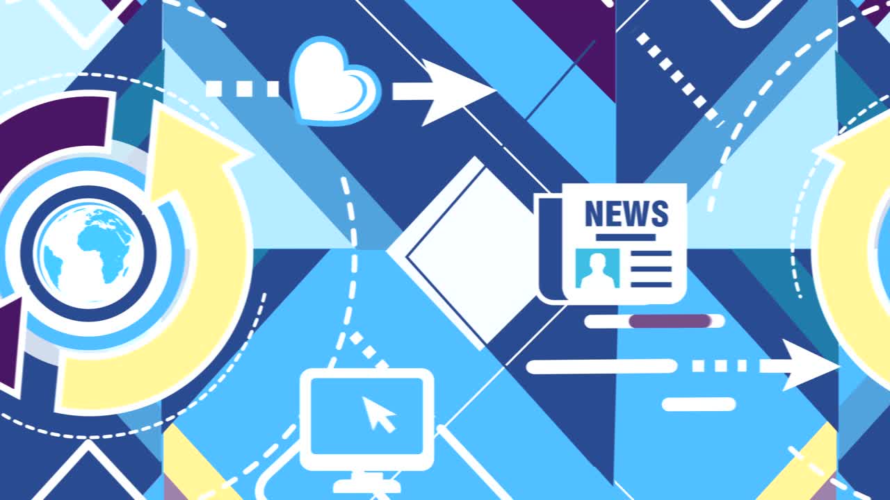 소셜 네트워크와 인터넷을 주제로 한 아름다운 움직이는 배경입니다.