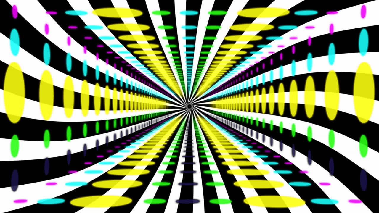 círculos de colores y patrones de líneas diagonales