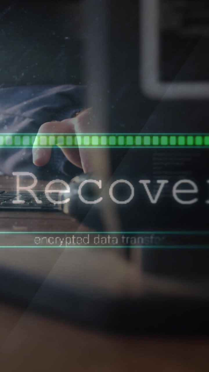 Animation of data processing over man using computer