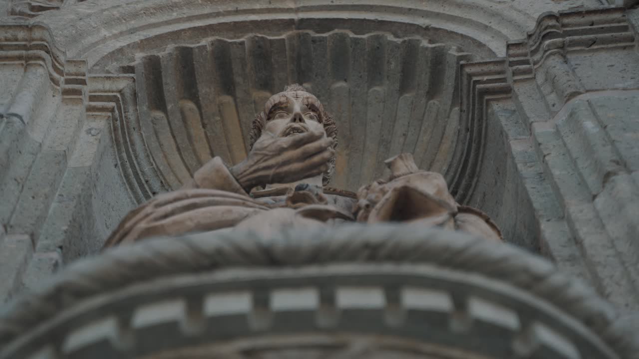 Close-up of the details of Metropolitan Cathedral in Oaxaca, Mexico