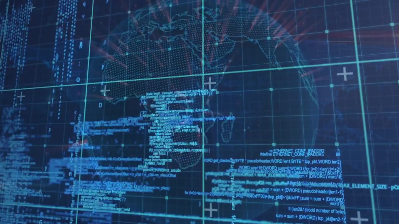 Animation of data processing over globe