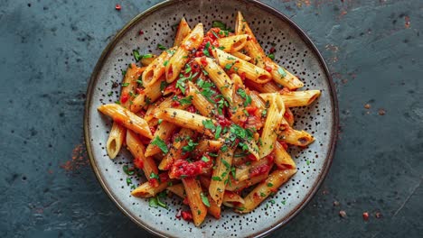 delicious penne pasta with tomato sauce