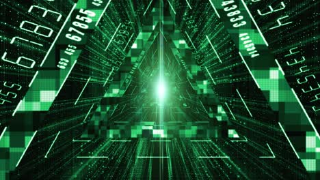 abstract digital matrix particles flow,  digital data connection, technology concept background.