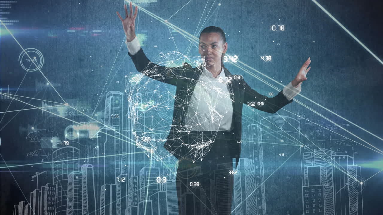 animación de la red de conexiones de mujeres empresarias biraciales.