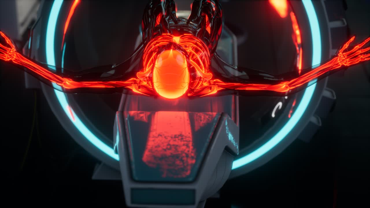 examen de escaneo de huesos de esqueleto humano en el laboratorio